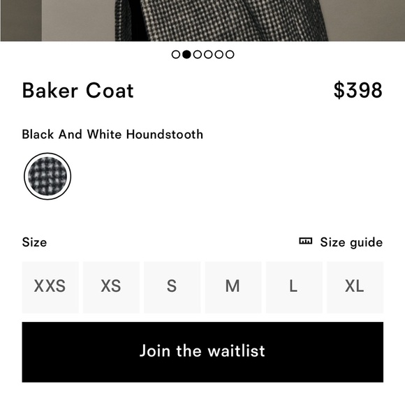 Reformation S coat in black and white houndstooth. Great condition! - Picture 6 of 11